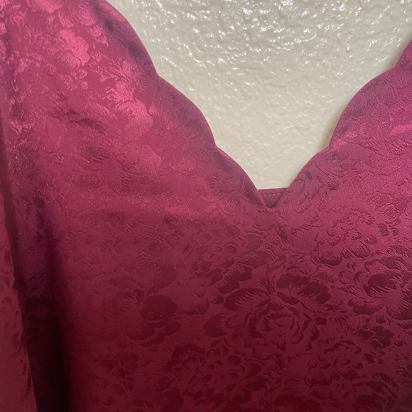 Scalloped Classy Girly Floral Elegant Business Work Hip Classic Cami Blouse Top - Picture 3 of 6